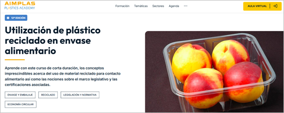 Utilización de plástico reciclado en envase alimentario (Fecha: 07.05.2026)